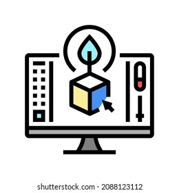 3d in sustainable design color icon vector. 3d in sustainable design sign. isolated symbol illustration