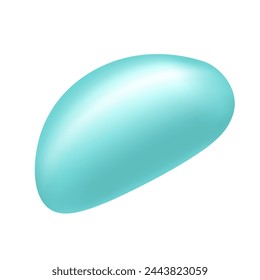 3D sweet candy, blue jelly beans with soft glitter light effect vector illustration
