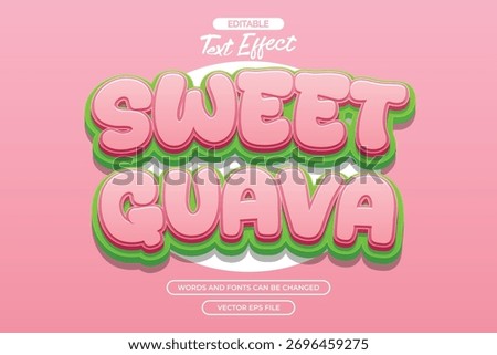3d sweet guava editable text effect with pink background