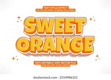 3d Sweet Orange Cartoon Editable Text Effect