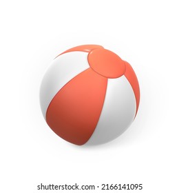 3D Swim ball. Realistic swiming ball. Summer time symbol isolated on white background. Summertime object. Vector illustration.