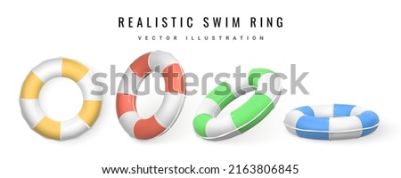 3D Swim ring. Realistic swiming circle. Summer time symbol isolated on white background. Summertime object. Vector illustration. Foto stock © 