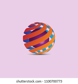 3D Swirling Sphere Logo