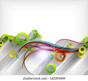 3D-Wirbel/Wellenlinien mit Schatten für abstrakten Hintergrund oder Banner