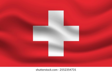 3d Schweiz Fahne schwenkt Banner Hintergrund