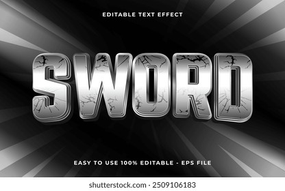 3d sword gradient scary text style effect template editable text effect