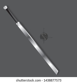 3D Sword. Vector illustration isolated on  background.