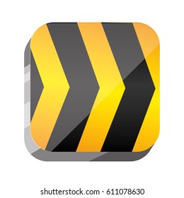 3d symbol caution ribbon message, vector illustration design