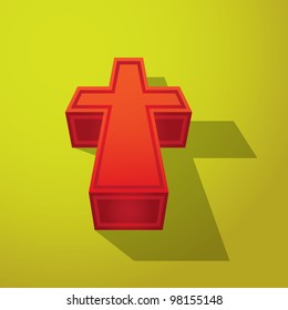 3d symbol christian cross - illustration