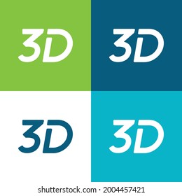 3D Symbol Flat four color minimal icon set