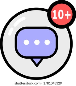 Símbolo 3d y comentario de icono para medios sociales que reciben notificación, perfecto para material de diseño