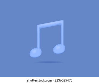 3D-Symbol oder Symbol für musikalische Noten. Notation. Lieder, Melodien, Stimmen. 3d und realistische Konzeption. Vektorelemente