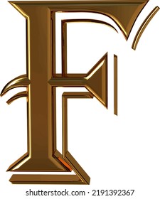 3d symbol made of gold