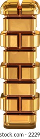 The 3d symbol made of gold bricks. letter i