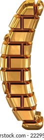The 3d symbol made of gold bricks