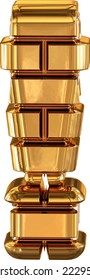 Símbolo 3d hecho de ladrillos de oro