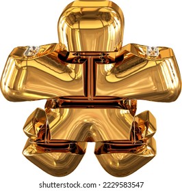 The 3d symbol made of gold bricks