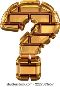 Símbolo 3d hecho de ladrillos de oro