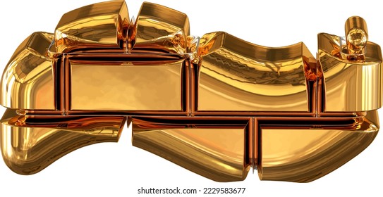 The 3d symbol made of gold bricks