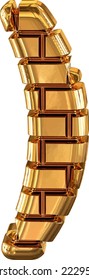 The 3d symbol made of gold bricks