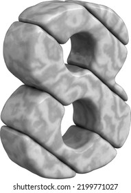 Símbolo 3d de mármol. número 8