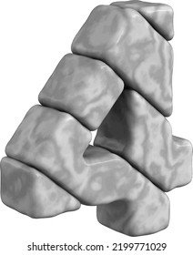 3d symbol made of marble. number 4