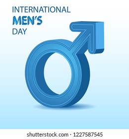 3D symbol of Mars with text "International Men's Day"