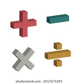 3d symbol mathematic realistic vector concept