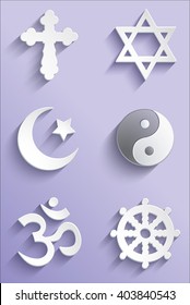 3D symbols of religion.