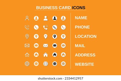 3d systyle Business card using icons template, flat vector icon, pro icons..