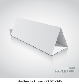 cartão de papel de mesa 3d isolado em um fundo cinza. Vetor realista.