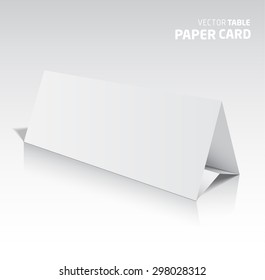 3d table paper card isolated on a grey background. Vector realistic.