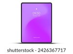 3D Tablet frame less blank screen. Empty screen device tablet mockup element. Can be used for mobile app, UI UX, business presentations. High quality EPS10 ultra realistic tablet with editable screen.