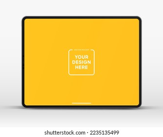 3D El marco de Tablet PC es menos la pantalla en blanco. Elemento de simulación de tablet de dispositivo de pantalla vacía. Se puede usar para aplicaciones móviles, UI UX, presentaciones de negocios. Comprimido ultra realista EPS10 de alta calidad con pantalla editable.