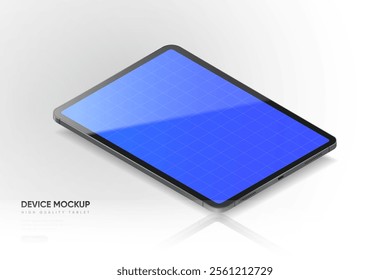 3D Tablet frame less blank screen. Empty screen device tablet mockup element. Can be used for mobile app, UI UX, business presentations. High quality EPS10 ultra realistic tablet with editable screen