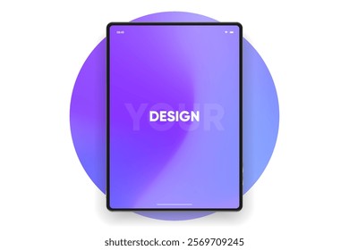 3D Tablet frame less blank screen. Empty screen device tablet mockup element. Can be used for mobile app, UI UX, business presentations. High quality EPS10 ultra realistic tablet with editable screen