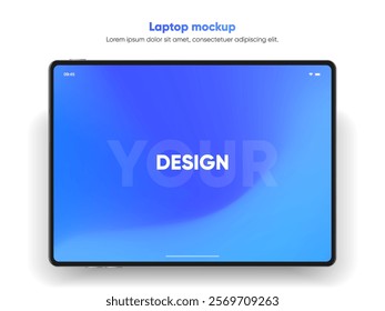 3D Tablet frame less blank screen. Empty screen device tablet mockup element. Can be used for mobile app, UI UX, business presentations. High quality EPS10 ultra realistic tablet with editable screen