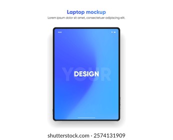 3D Tablet frame less blank screen. Empty screen device tablet mockup element. Can be used for mobile app, UI UX, business presentations. High quality EPS10 ultra realistic tablet with editable screen