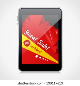 3d tablet PC with abstract origami sale discount Great Sale background. Image contains transparency, EPS 10