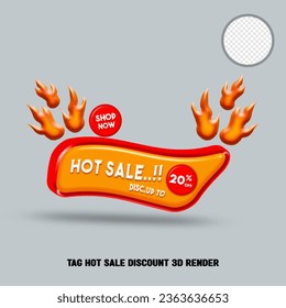 3D tag hot sale discount promotion red orange color 