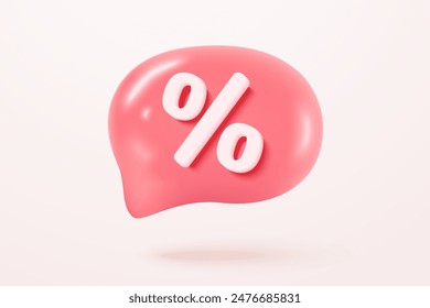 3d tag price icon on speech bubbles for online shopping, discount coupon of cash for future use. sales with offer for shopping, special offer promotion. 3d price tags icon vector render illustration