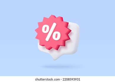 3d Tag Price Icon For Online Shopping, Discount Coupon Of Cash For Future Use. Sales With An Excellent Offer For Shopping, Special Offer Promotion. 3d Price Tags Icon Vector Render Illustration