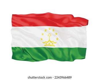 3d Tajikistan flag national sign symbol