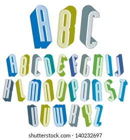 3d tall condensed font for headlines with good style, simple shaped letters alphabet, great font for design, advertising and web.