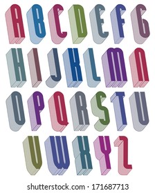 3d tall condensed font for headlines with good style, simple shaped letters alphabet, great font for design, advertising and web.