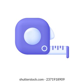 3D Tape Measure icon. Meter icon. Trendy and modern vector in 3d style.