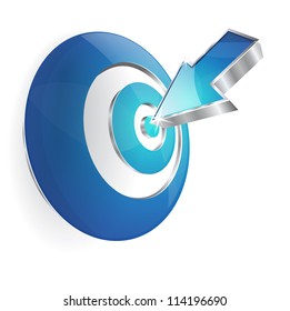 3d Target Arrow Bullseye Vector Icon