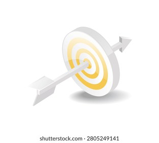 3D Target Arrow Success Goal Achievement Business Strategy Concept