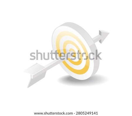 3D Target Arrow Success Goal Achievement Business Strategy Concept