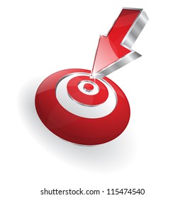 3d Target Arrow Vector Icon